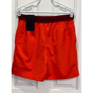 NEW Fabletics Men Med The 7" Fundamental Short Orange Maroon Training Gym Shorts